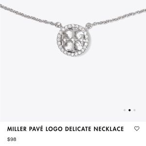 NWT Tory Burch Miller Pave necklace-silver